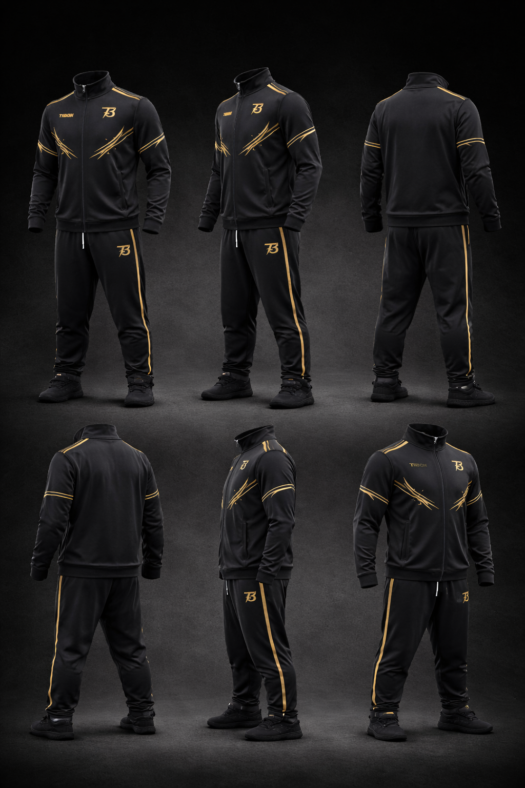 Survêtement Adulte Noir & Or | TIBON Sport