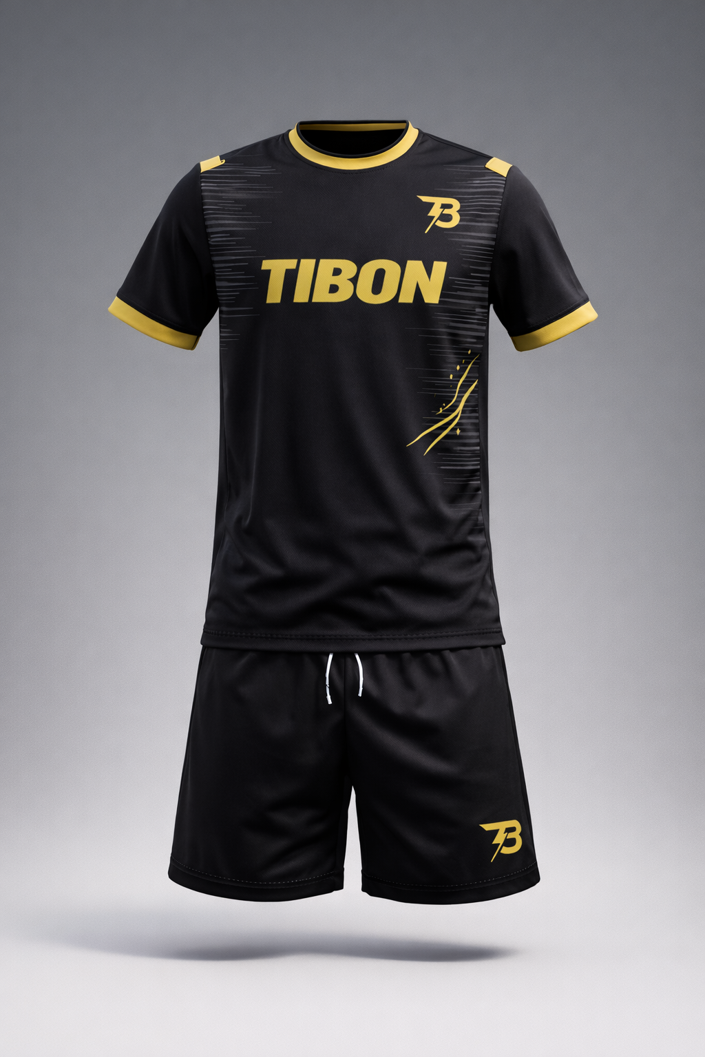 Ensemble Football TIBON Enfant – Maillot & Short Noir & Or