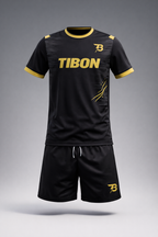 Ensemble Football TIBON Enfant – Maillot & Short Noir & Or