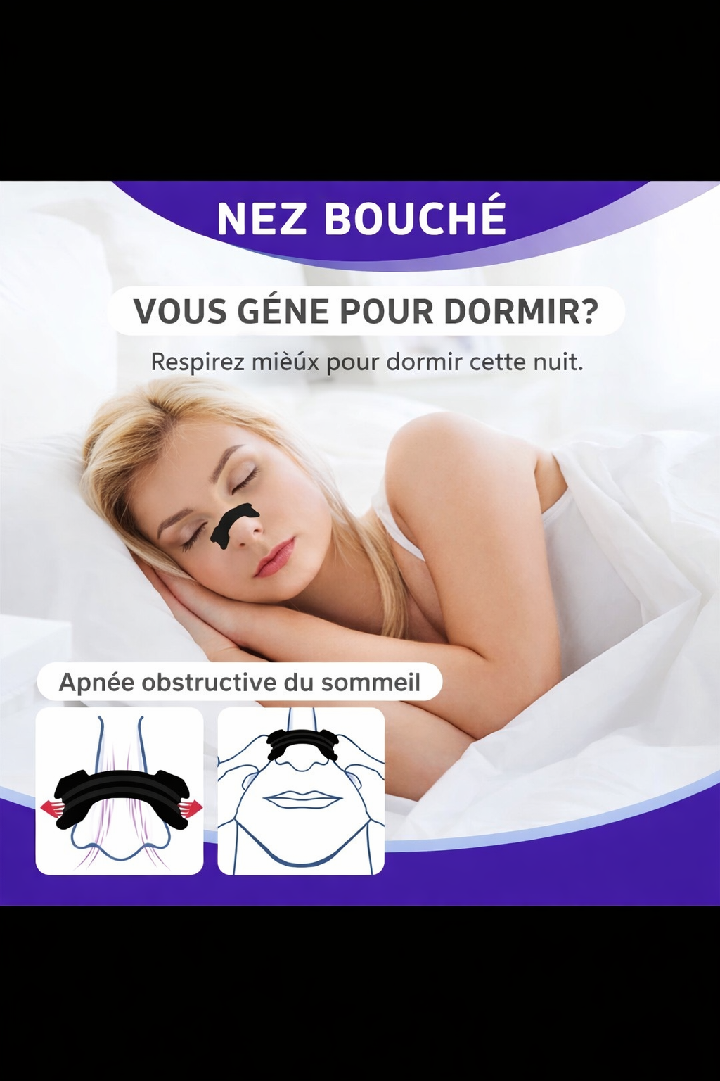 Bandes Nasales Anti-Ronflement - Pack de 30/60/90 Pièces