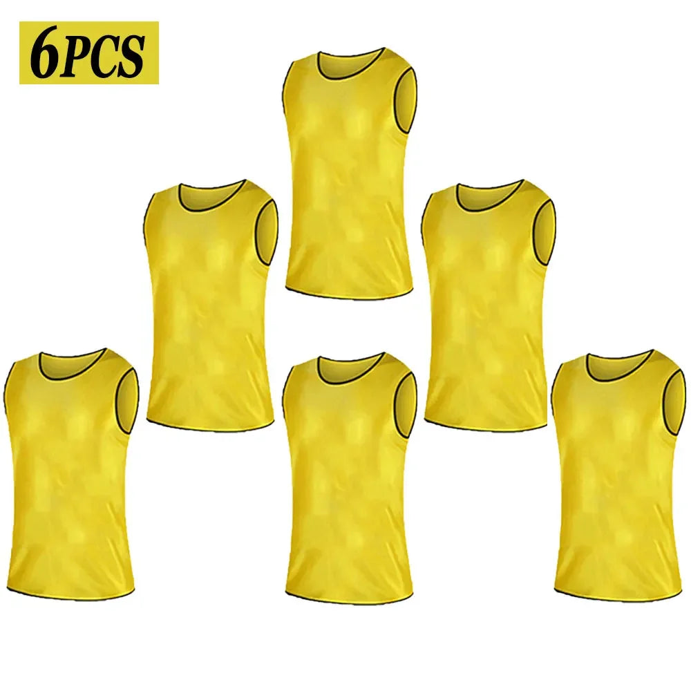 Gilets d’entraînement de football respirants – Lot de 6 ou 12 (Enfants & Adultes)