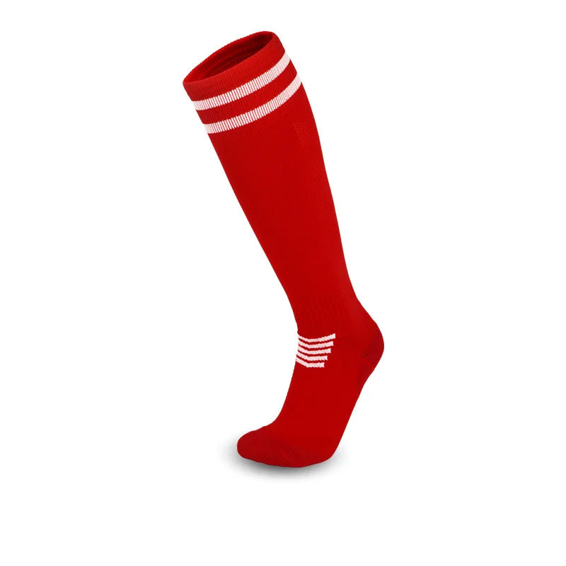 Chaussettes de football enfant unisexes – 4 à 12 ans – Montantes, style rayé