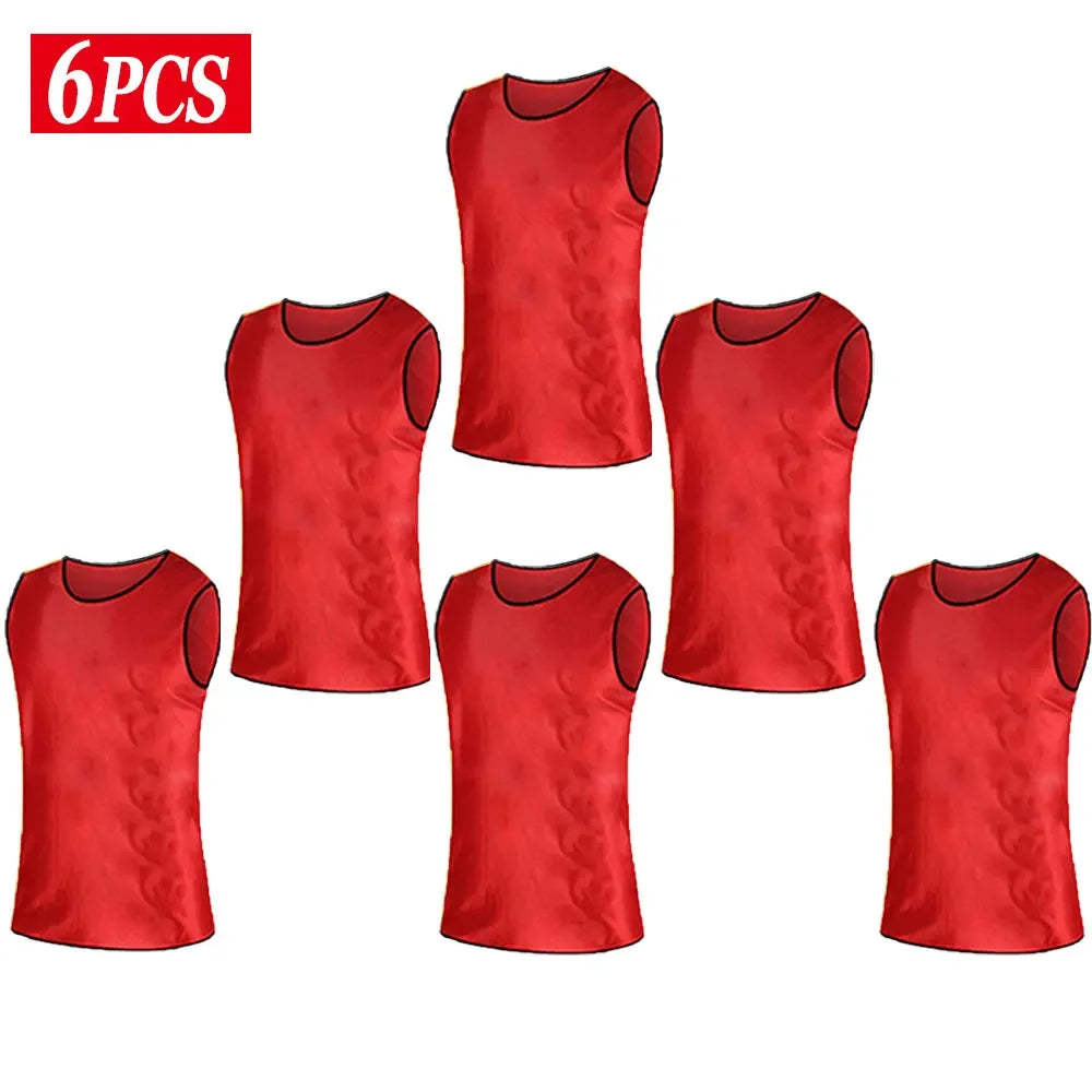 Gilets d’entraînement de football respirants – Lot de 6 ou 12 (Enfants & Adultes)