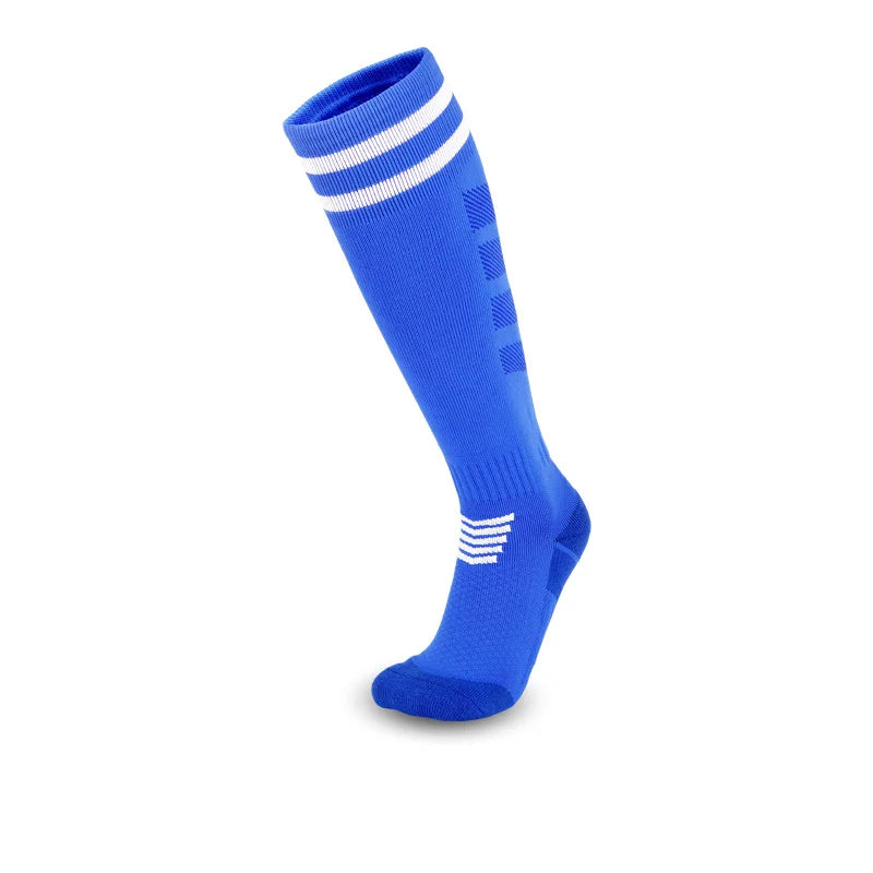 Chaussettes de football enfant unisexes – 4 à 12 ans – Montantes, style rayé