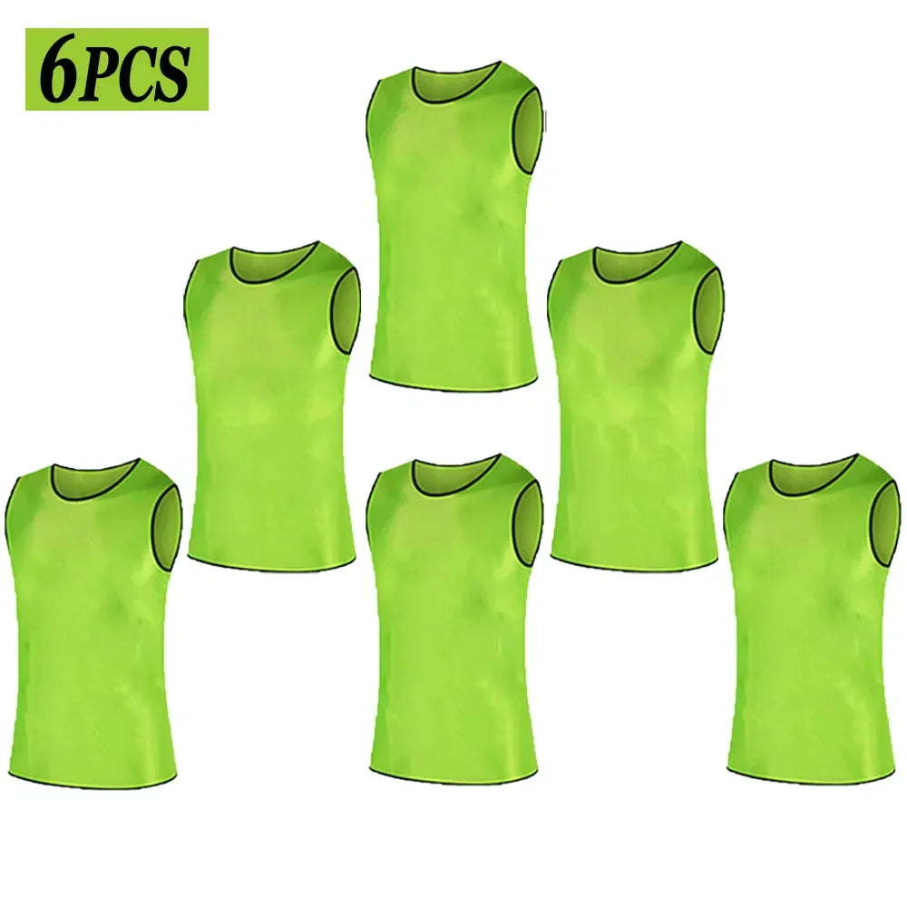 Gilets d’entraînement de football respirants – Lot de 6 ou 12 (Enfants & Adultes)