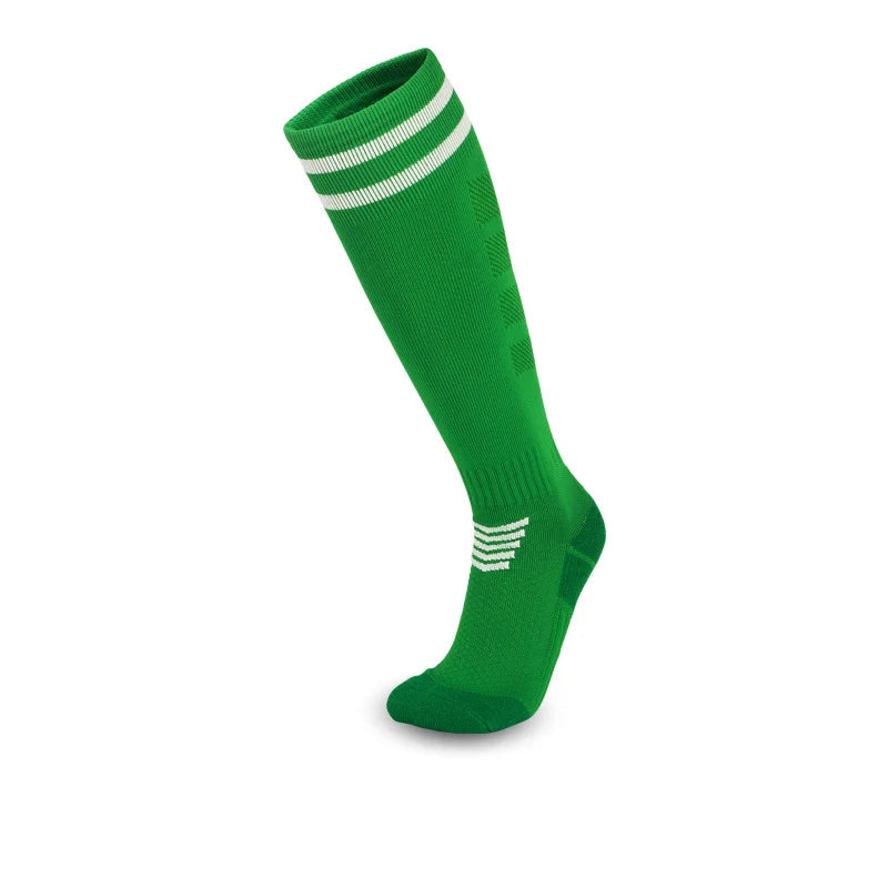 Chaussettes de football enfant unisexes – 4 à 12 ans – Montantes, style rayé