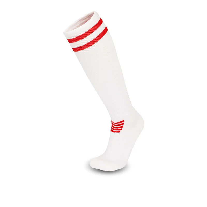 Chaussettes de football enfant unisexes – 4 à 12 ans – Montantes, style rayé