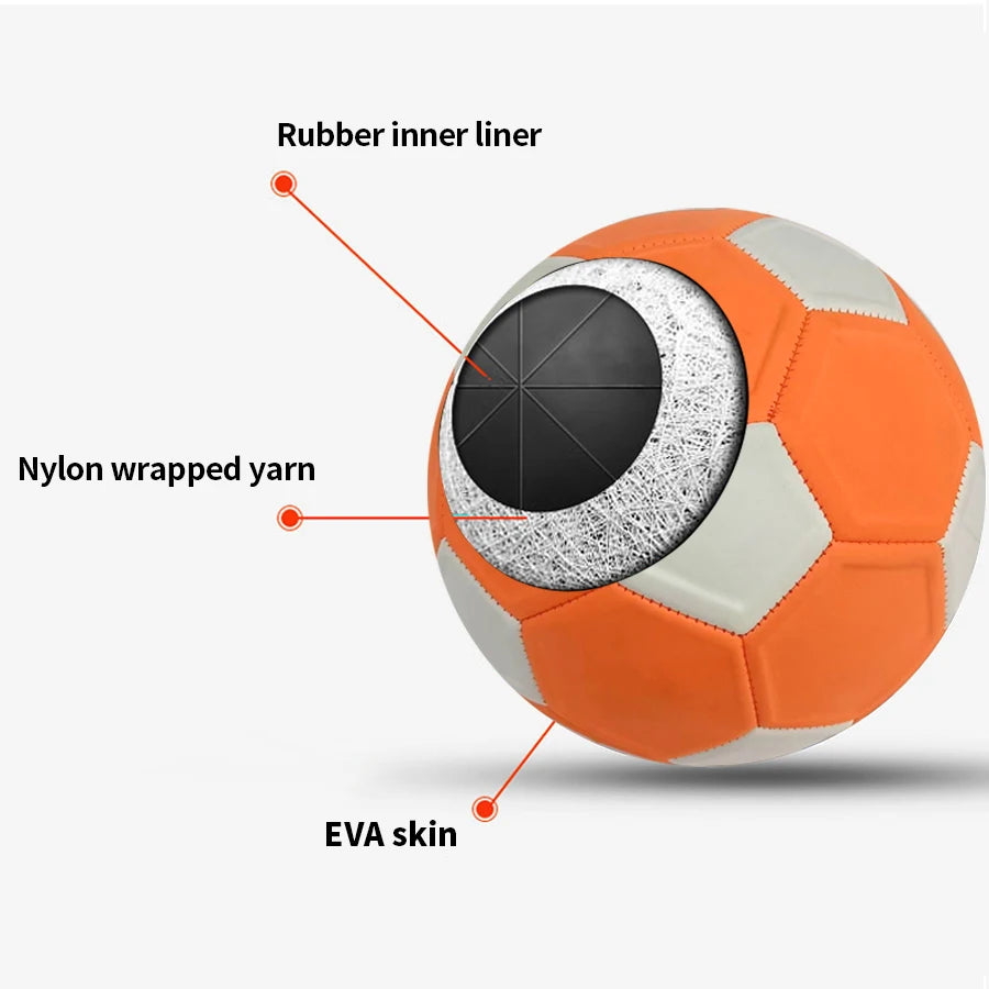 Ballon de football taille 5 en EVA, cousu à la machine, résistant à l’usure