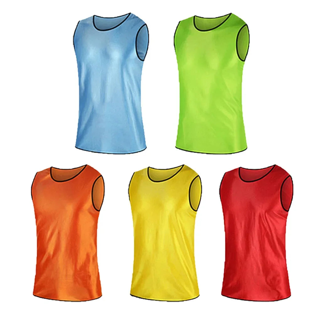 Gilets d’entraînement de football respirants – Lot de 6 ou 12 (Enfants & Adultes)