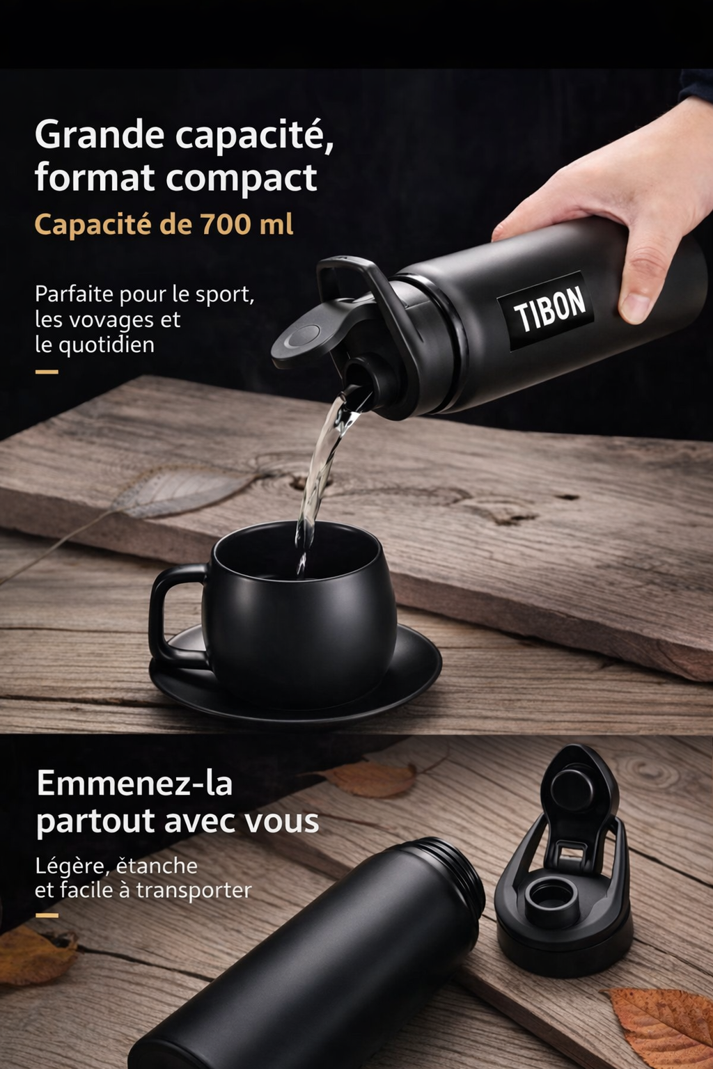 Bouteille d’eau portable en métal – Sport & Outdoor